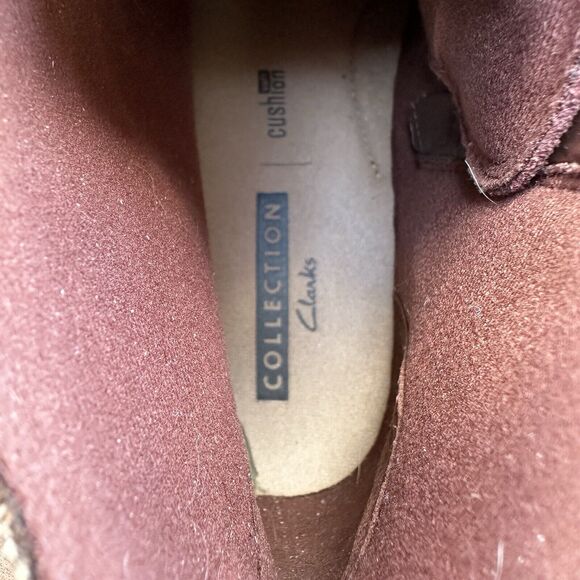 Clarks Collection Tamitha Boots Womens 7 M Purple Suede‎ Leather Lace Up Ankle - Picture 8 of 10